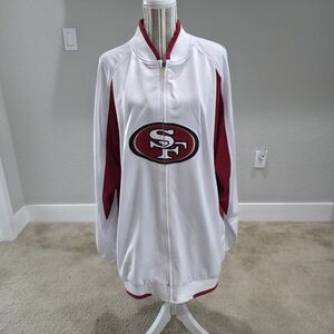 Reebok SF 49ers White and Red Team Apparel Jacket